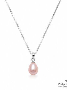 NC-11--Natural Pink Freshwater Pearl Pendant Necklace
